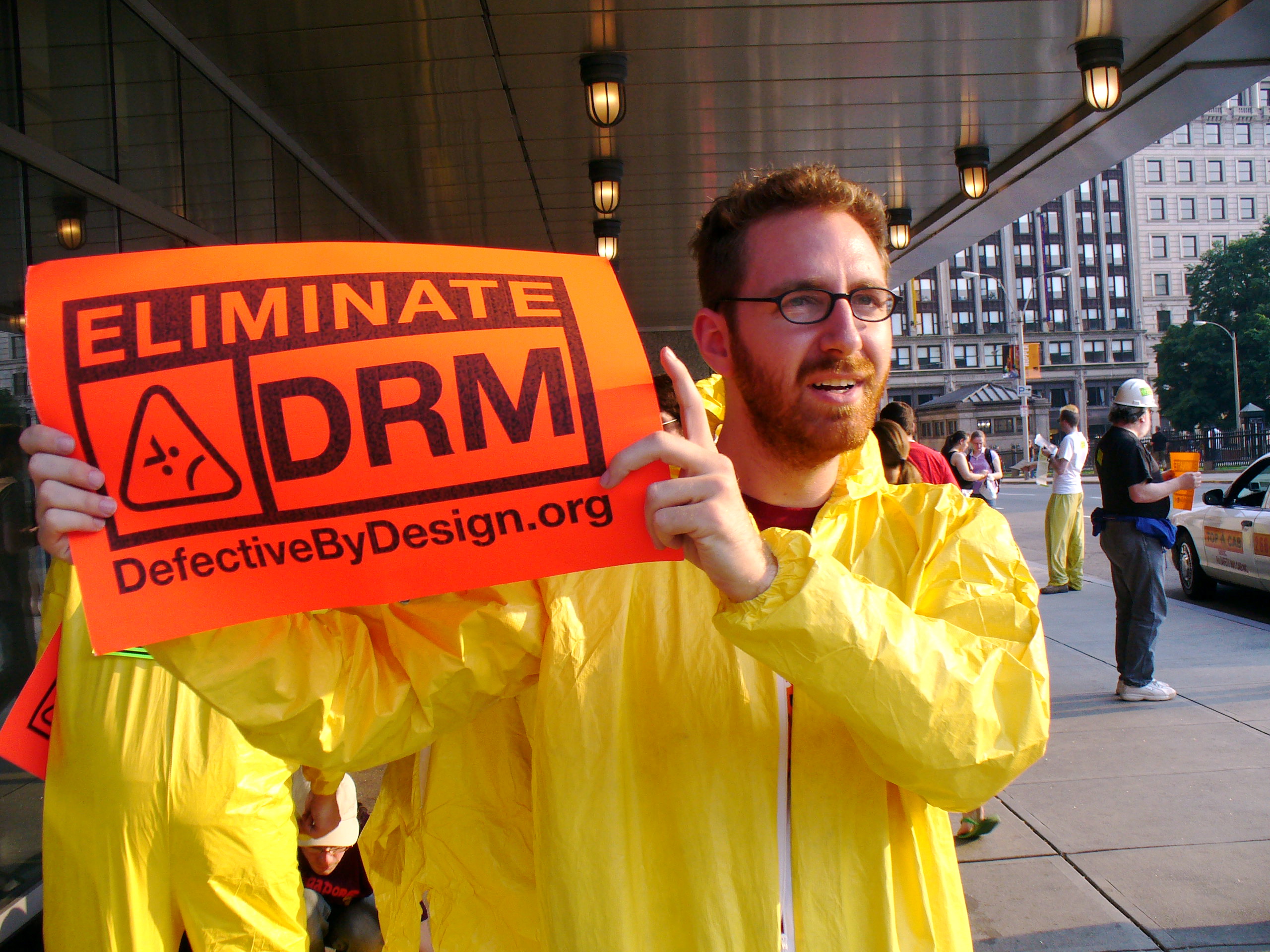 DRM protest Boston DefectiveByDesign