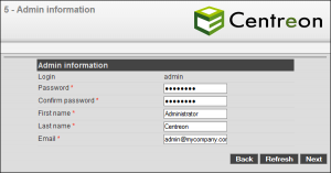 Centreon web setup