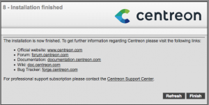 Centreon web setup