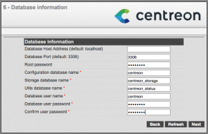 Centreon web setup